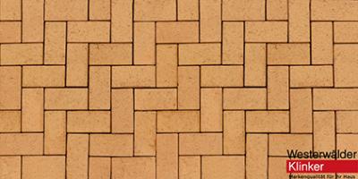 Тротуарная клинкерная брусчатка WK116G40 Design Gelb 200х100х40 Westerwalder Klinker